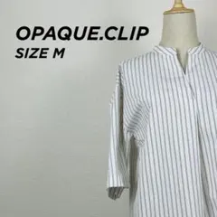 OPAQUE.CLIP ストライプ柄 スキッパーシャツ Mのサムネイル