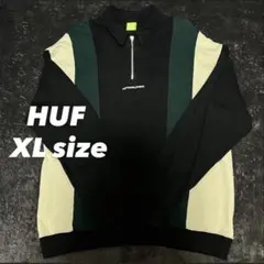 HUF /BLOCKED ZIP POLO FLEECE ハーフジップ 襟付き