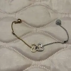 SWAROVSKI ハートモチーフブレスレット ゴールド シルバー