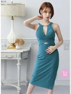 1回使用　Veautt ヴュート sugar ミディアムタイトドレス　ブルー