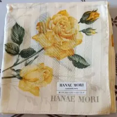 【新品・未使用】HANAE MORI ハンカチ 黄色いバラ柄