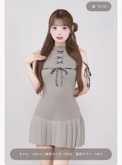 Darich ドッキングレースアップミニワンピース