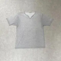 AVIREX USA M グレー キーネック 半袖リブカットソー Tシャツのサムネイル