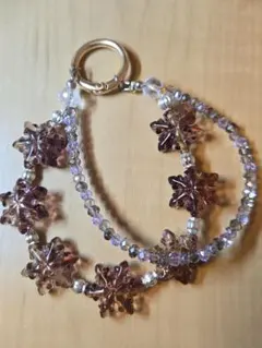 【kamone】雪の結晶モチーフ携帯ストラップ