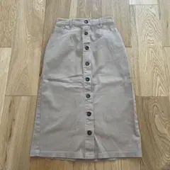 フロントボタンタイトスカート　チノスカート