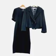 Cecilene セシレーヌ　ブラックフォーマル半袖ワンピーススーツ1694