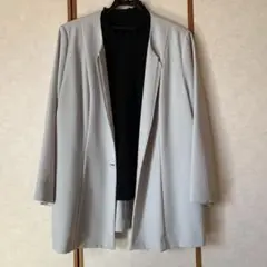 MISSEL ライトグレー ノーカラージャケット