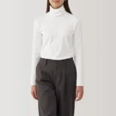 無印良品 起毛フライス編みタートルネック長袖Tシャツ