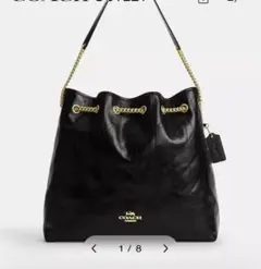 COACH キルティングショルダーバッグ ブラック　エヴリン