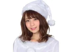 クリアストーン　コスプレ クリスマス サンタ帽子 ユニセックス ホワイト