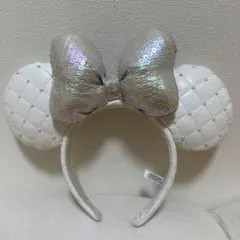 ディズニー　カチューシャ ミニーちゃん ホワイト キルティング