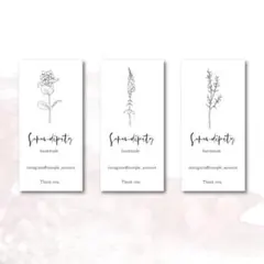 縦型ショップシール3種S★サンキューシール名入オーダーアクセサリー台紙のお供に