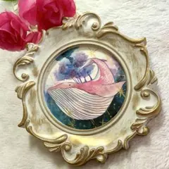 オリジナルイラスト　クジラ　手描き　アナログ　水彩