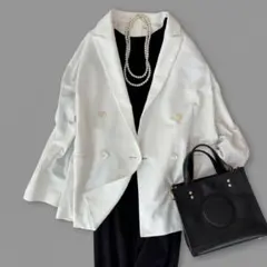 green label relaxing サッカー ダブルジャケット 白