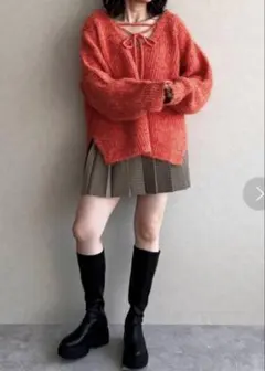 LOWRYS FARM ２ＷＡＹメランジプルオーバーLS オレンジ　フリーサイズ