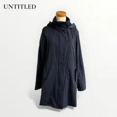 UNTITLED：フーデットロングコート ブラック