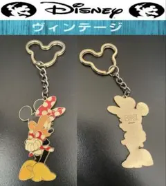希少Disney ヴィンテージ ミニーマウス メタルプレートキーホルダー