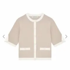 定番AVENIRETOILE COUTURE パールボタン半袖ニットカーディガン - メルカリ