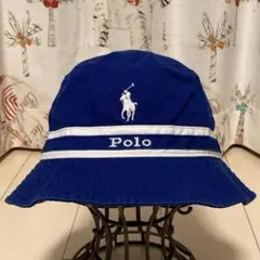 美品 ポロ ラルフローレン シアサッカー バケットハット ストライプ 58