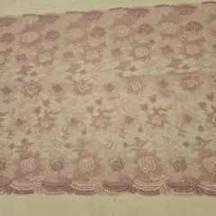新品・薄ピンクの花柄刺繍レース生地