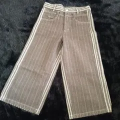 ストライプデザイン デニムワイドパンツ