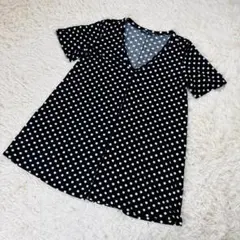 zara レディース ワンピース チュニック ドット柄 ブラック 半袖