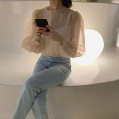 m*i様 新品✨可愛い✨オシャレ✨シースルー素材のブラウス