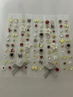 ［週末サービスセール］耳ツボジュエリー　100粒　レッド