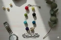 ブレスレット ハンドメイド 一点もの ビンテージ 男女兼用 カラフル 調整可能