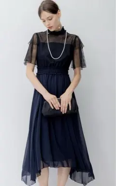 23区 APPLAUDIR レース切り替えシフォンドレス 34のサムネイル