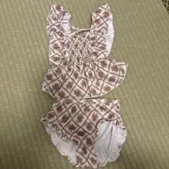 花柄フリル付き水着セット 90cm
