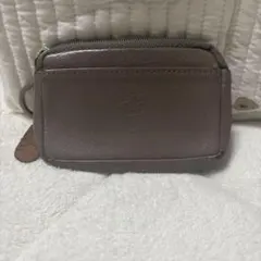 【イルビゾンテ】グレーレザーコインケース　キーホルダー付き