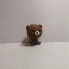 羊毛フェルト　おすわりくまさんキーホルダー　ハンドメイド