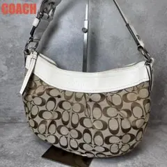 ☆美品☆ COACH ソーホー シグネチャー ホーボー ワンショルダーバッグ 白