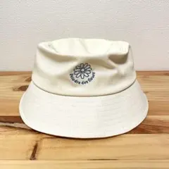 バケットハット オフホワイト ブルーロゴ 未使用