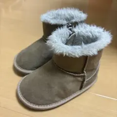 ミキハウス　ファー付きベビーブーツ ベージュ