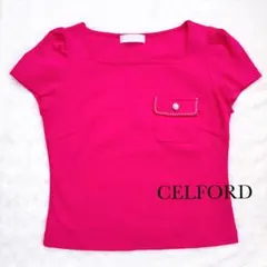 【2026SS】CELFORD トリムポケットTシャツ マゼンタピンクのサムネイル