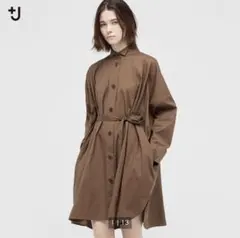UNIQLO +J ドルマンスリーブシャツワンピース ブラウン Sのサムネイル