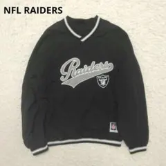 NFL RAIDERS レイダース ナイロンジャケット ブラック 刺繍 ロゴ Mのサムネイル