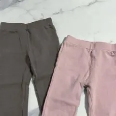 【まとめ売り】キッズ ストレッチパンツ 100 ブラウン ピンク 無地