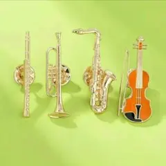 楽器　ピンバッチ　４点セット