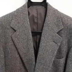グレー ヘリンボーン テーラードジャケット