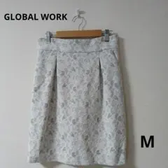GLOBAL WORK 花柄レース タイトスカートMサイズ ホワイト