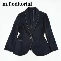 【美品】m.f.editorial テーラードジャケット ブラック パイピングのサムネイル