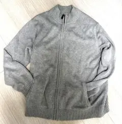 美品LL BeanコットンフルジップジャケットLLサイズ　グレー　メンズ
