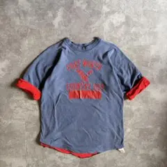 70s USA製 ラッセルアスレティック ヴィンテージ Tシャツ M ネイビー 