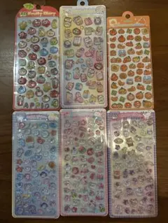 3Dシール 6枚セット キャラクター・フルーツ等