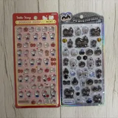 新品【正規品】ハローキティボンボンドロップシールミニ モンチッチうるちゅる黒