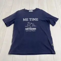 ME TIME プリントTシャツ ネイビー