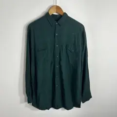 古着 長袖シャツ ダークグリーン